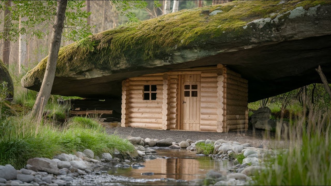 Building a Secret Survival Base Under a Massive Cliff