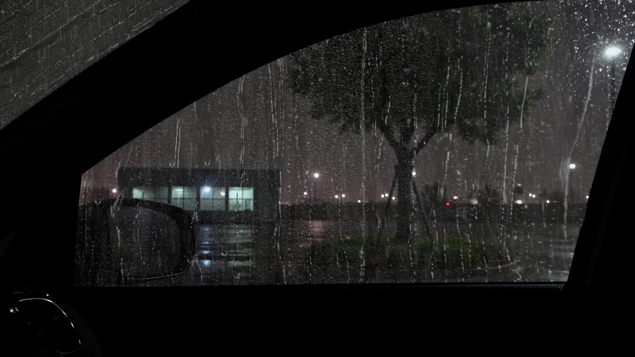 Safe Haven Inside a Car with Heavy Rain Pounding - Deep Sleep and Anxiety Relief Sound