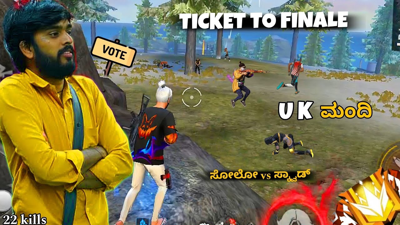 TICKET TO FINALE👑 solo vs squad 😨 KANNADA|| free fire gameplay|| KA25GAMING @KA25GAMING-KA25