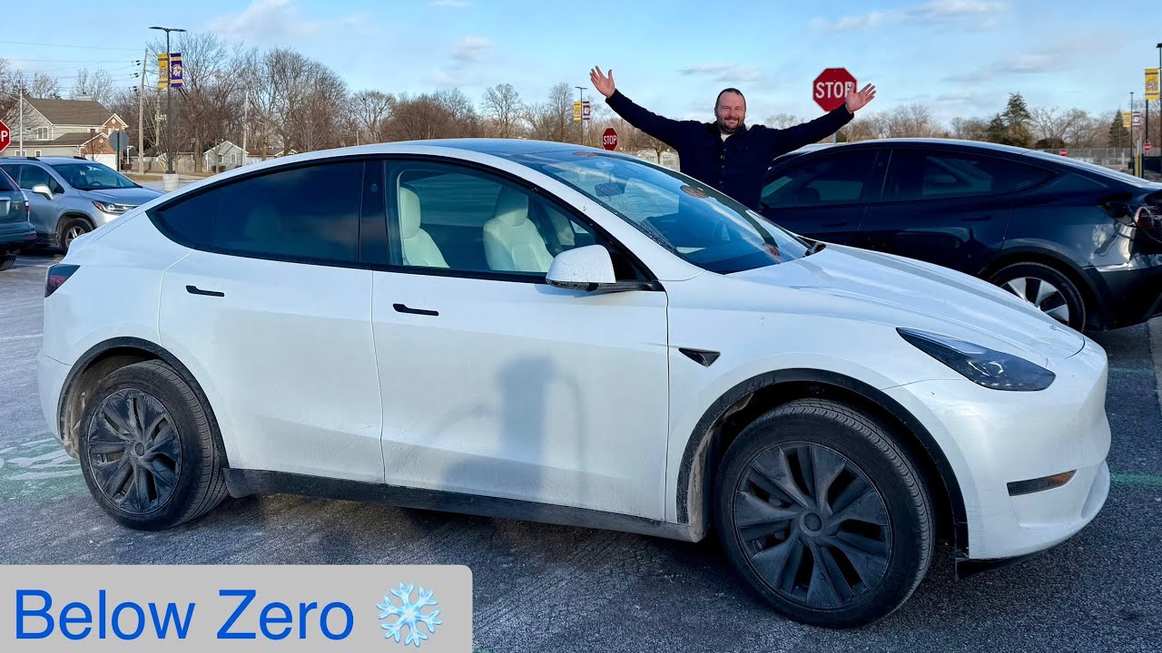 2025 Tesla Model Y Long Range RWD Cold Weather Range Test! How Far Can it Go in Subzero Temperatures