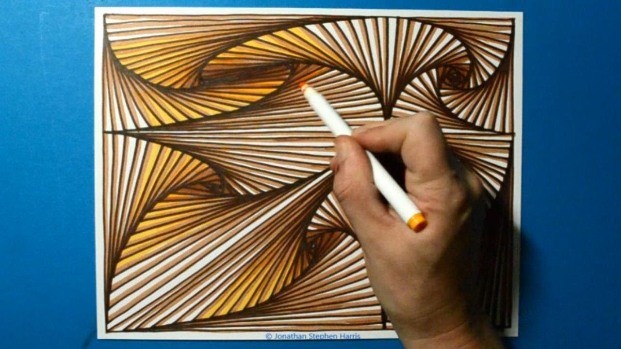 Colorful Drawing #11 / Organic 3D Spiral Pattern / Relaxing Line Illusion / Color Art Therapy