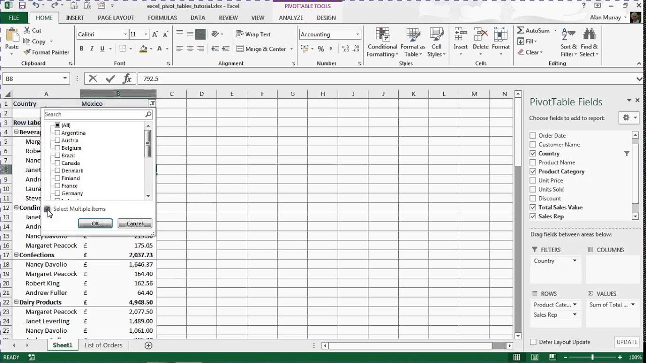 Introduction to Pivot Tables - Excel Pivot Tables Tutorial