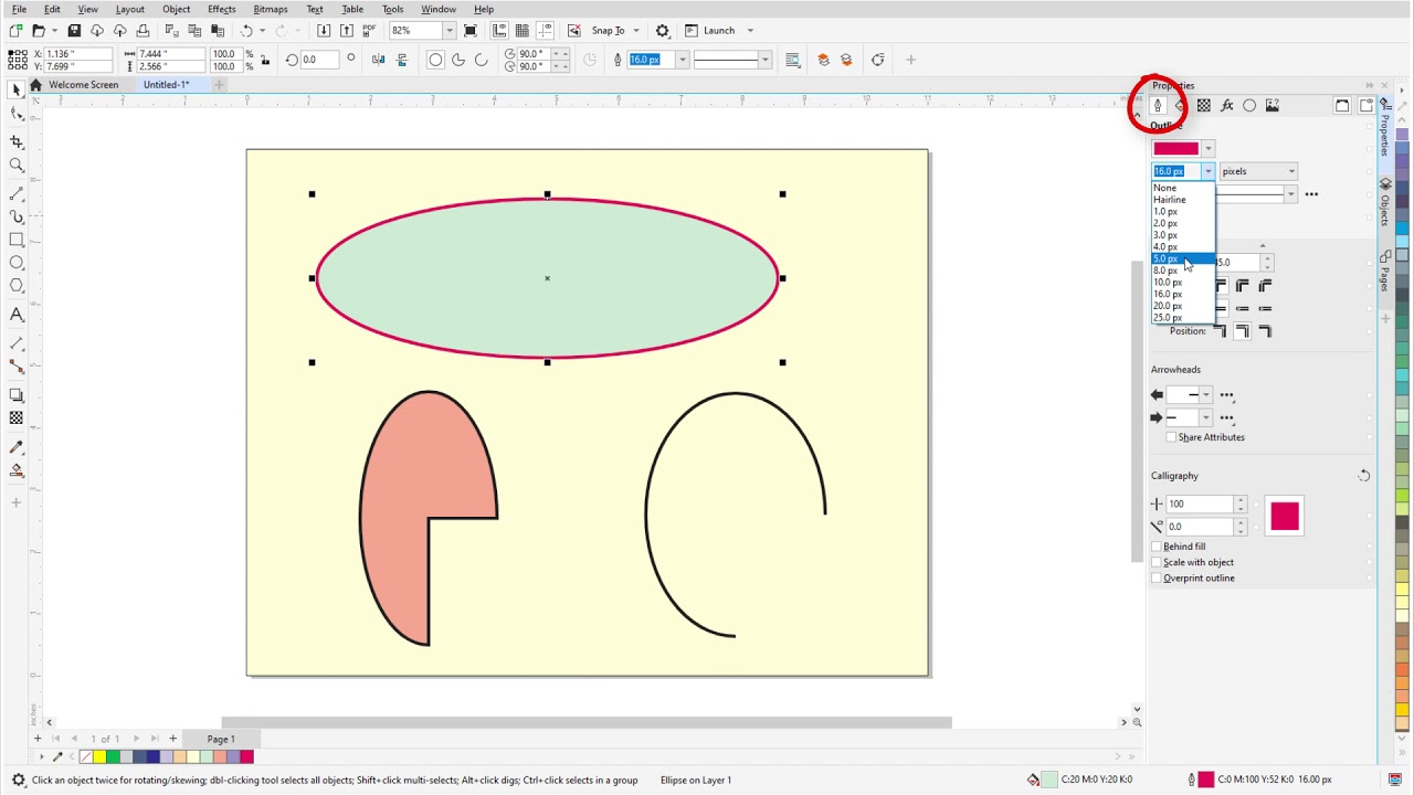 The Ellipse Tools in CorelDRAW