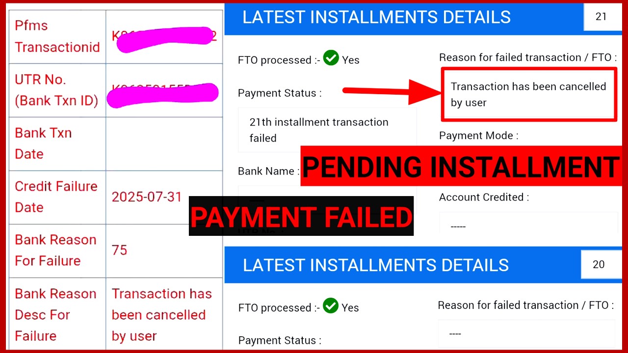 NAGAMESE: PM Kisan Installment Pending Update | Transaction Failed/Cancelled By User In PFMS