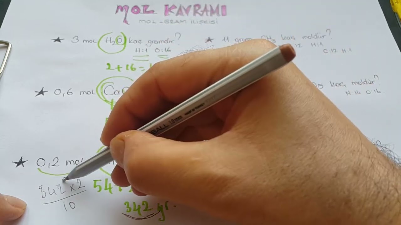 Mol kavramı/ mol hesabı/ 1 mol nasıl hesaplanır/ mol hesaplama