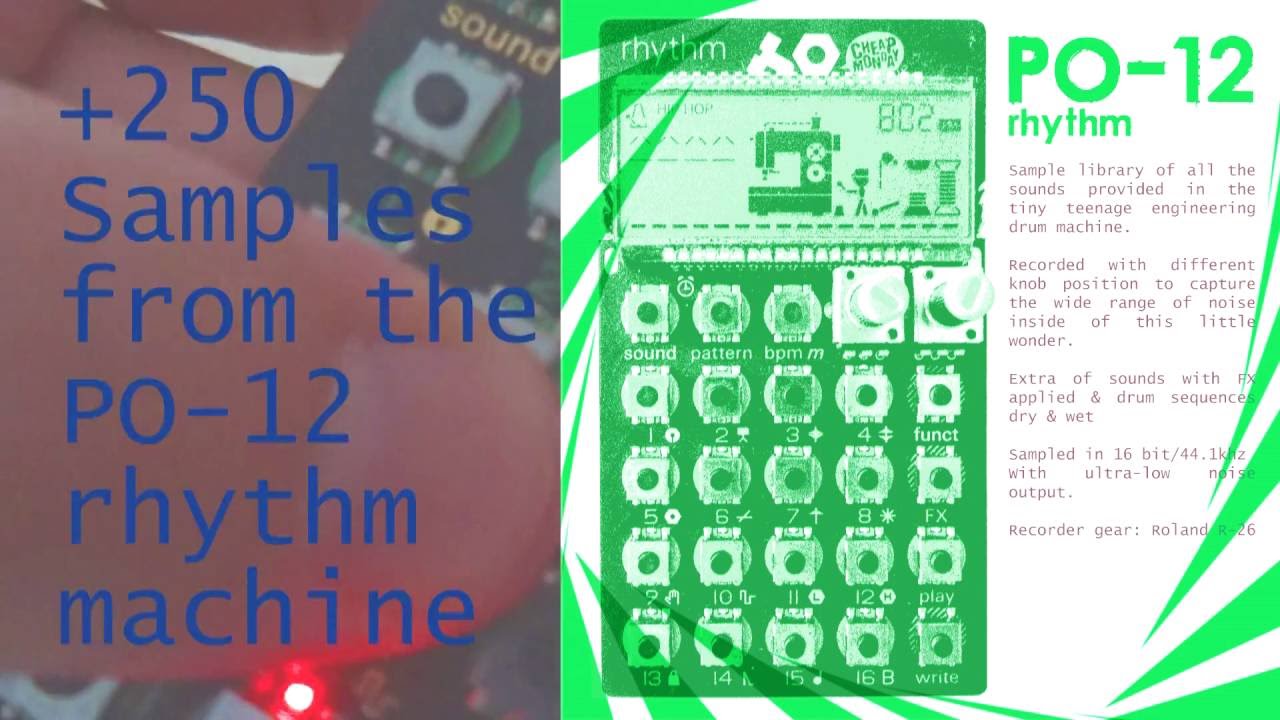 PO-12 Drum kit +250 samples from the Rhythm Pocket Operator