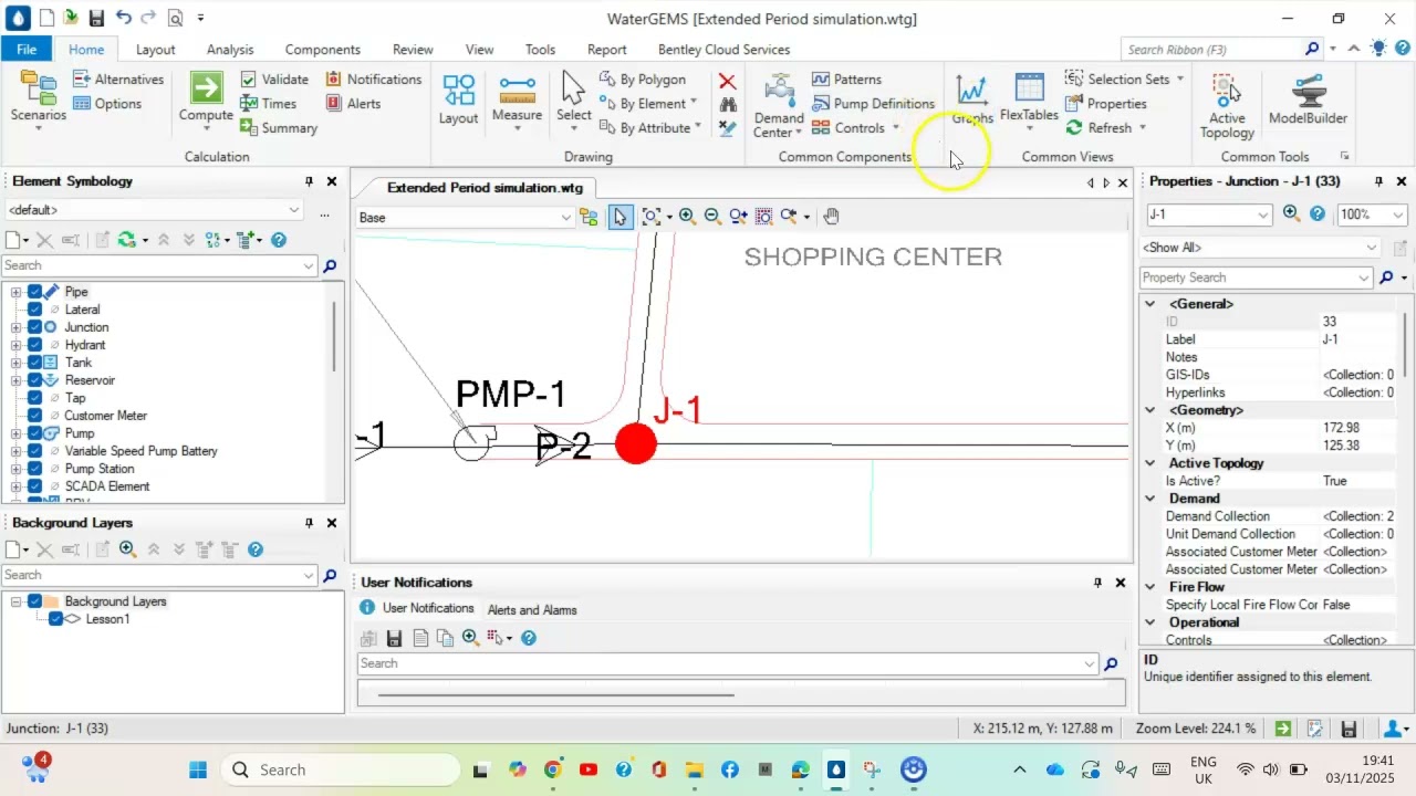 Extended Period Simulation  WaterGems  برنامج