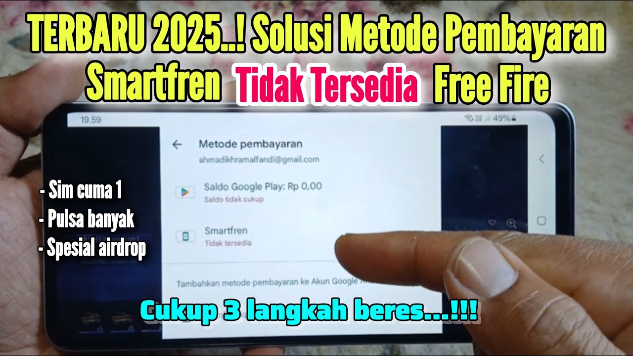 TERBARU 2025...! Solusi Metode Pembayaran Smartfren Tidak Tersedia Free Fire