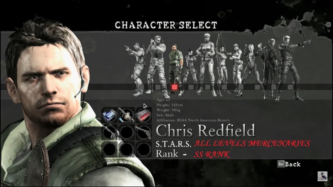 RESIDENT EVIL 5 GOLD EDITION ALL MERCENARIES SOLO CHRIS REDFIELD STARS – SS RANK