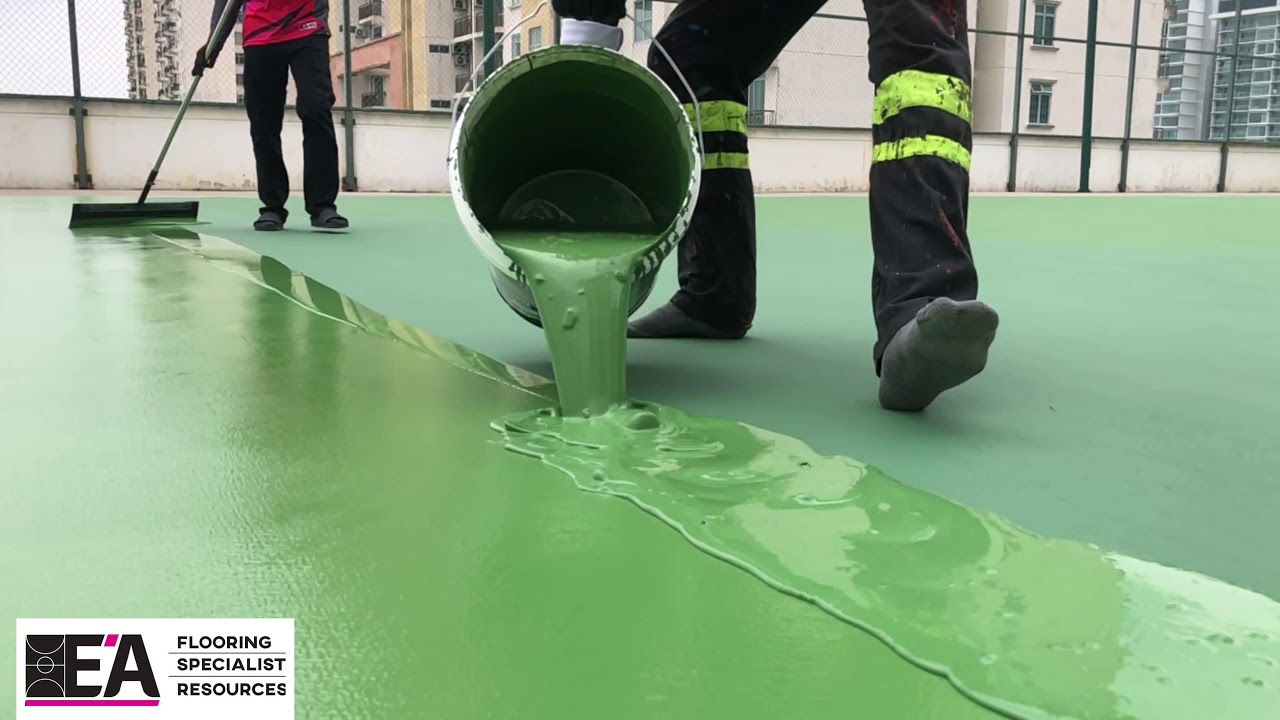 Tennis court resurfacing acrylic coating