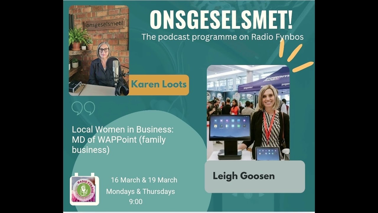 onsgeselsmet! Leigh Goosen- MD of WAPPoint. Celebrates 25 years in business. 