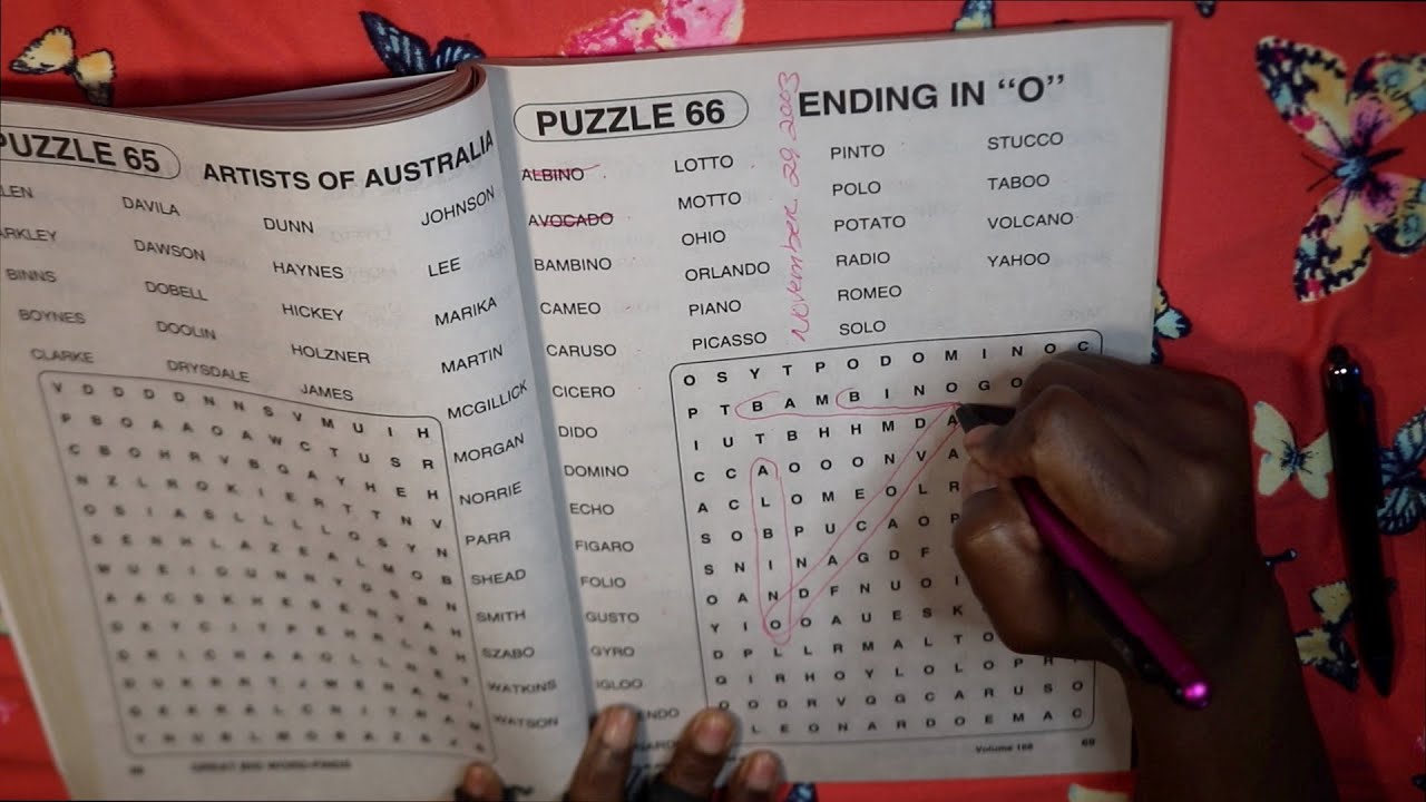 Ending In O ASMR Word Search Chewing Gum