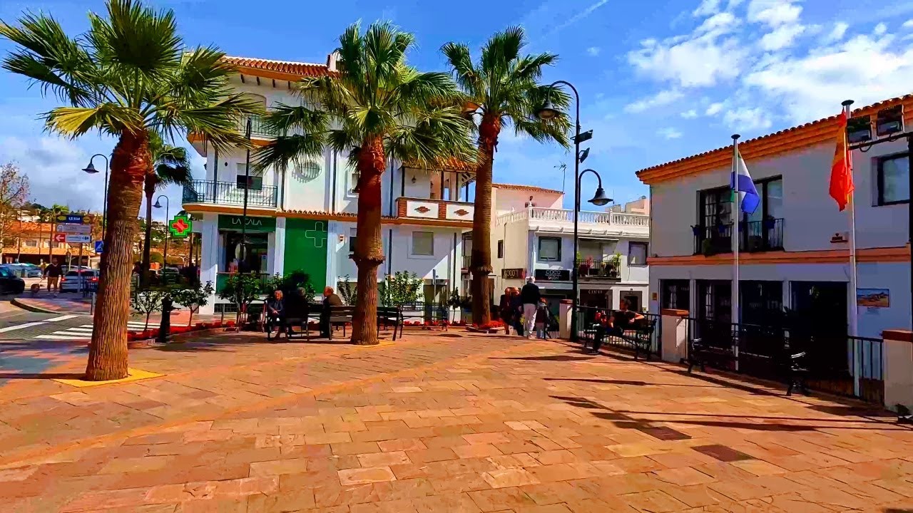 La Cala de Mijas Costa del Sol Spain -Town Shops Restaurants and Beach
