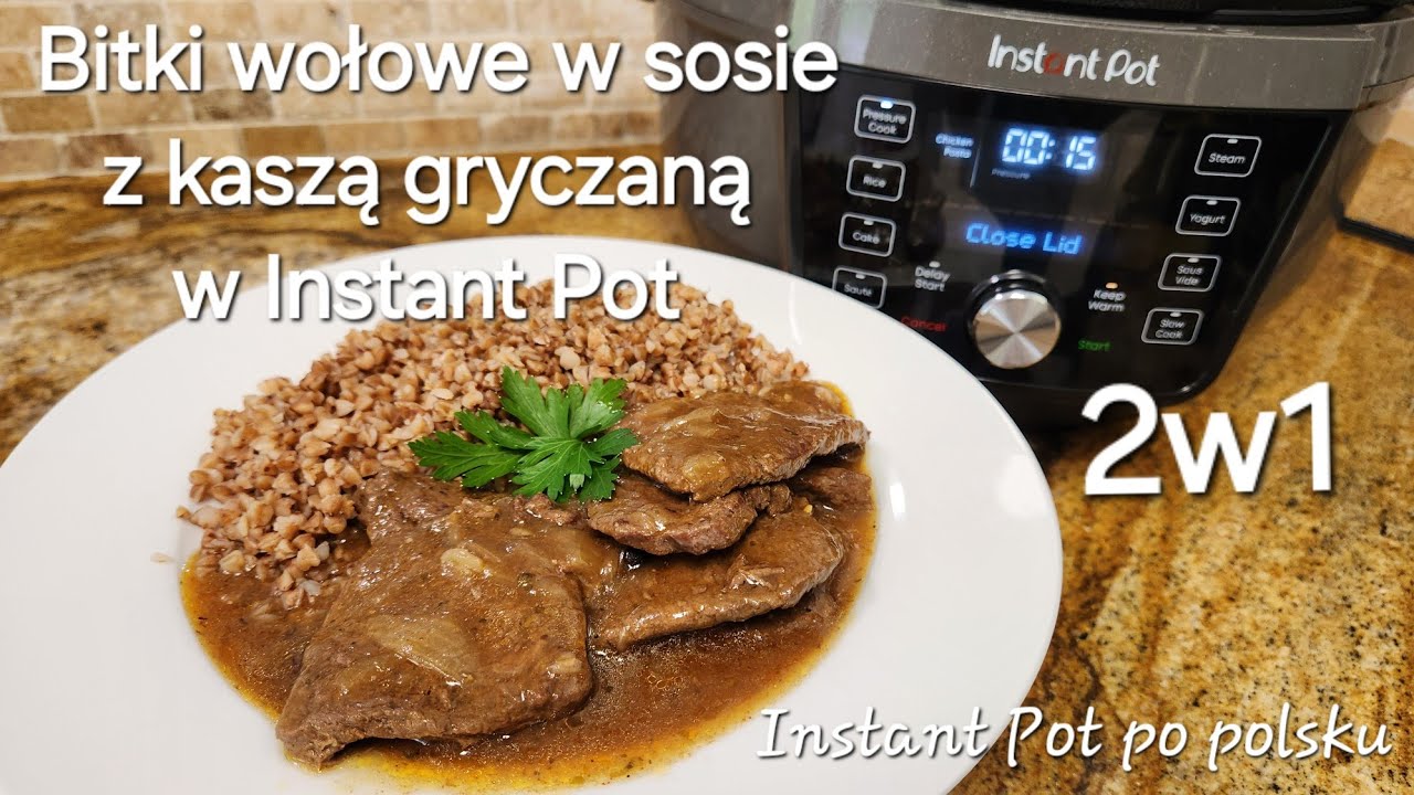 Bitki wołowe z kaszą gryczaną z Instant Pot,  polski obiad 2w1/Beef cutlets w/buckwheat groats in IP