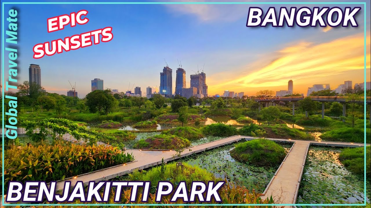 Explore BANGKOK's Hidden Gem Benjakitti Central Forest Park! At Sunset 🇹🇭 Thailand
