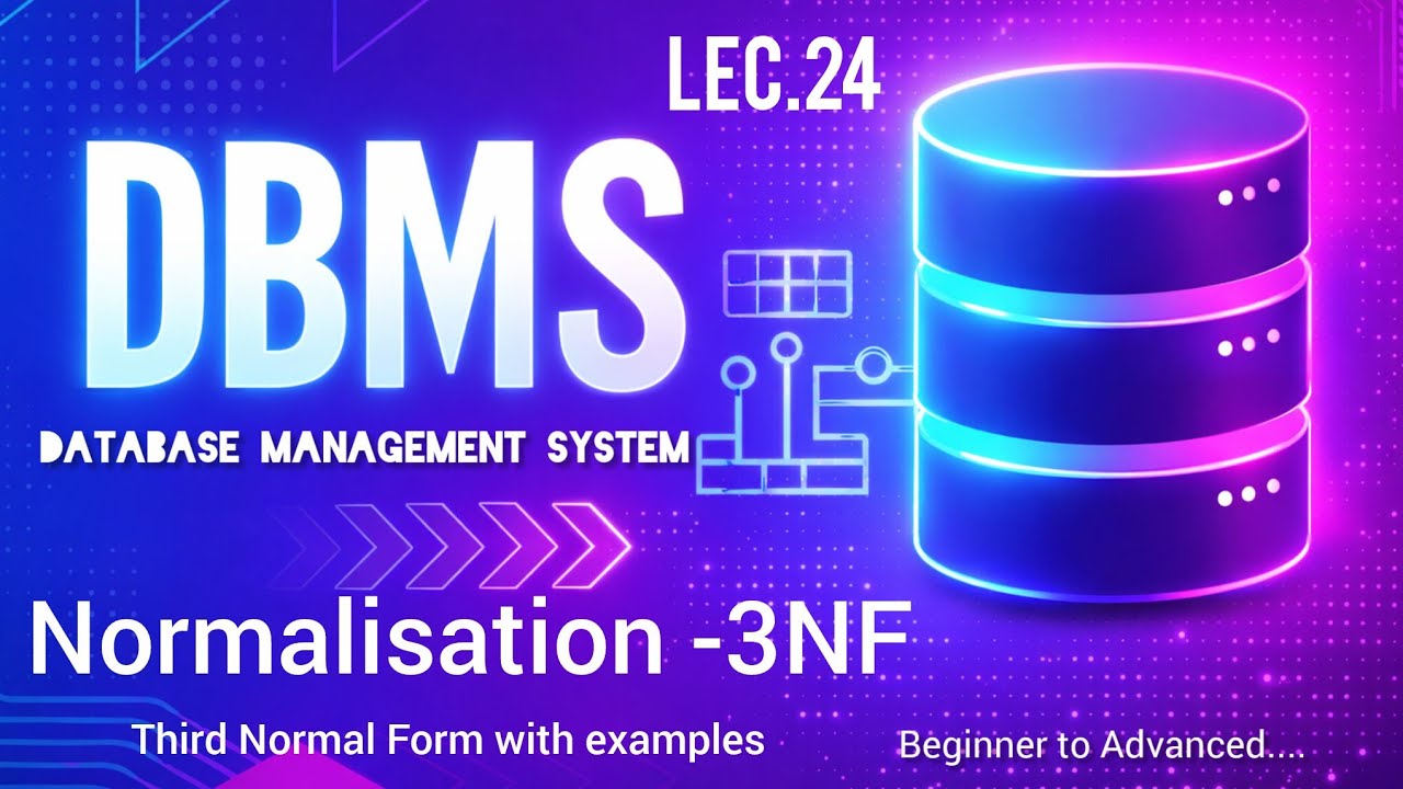 3NF in DBMS | Third Normal Form Explained in Hindi | DBMS Normalization Step by Step | Lec.24