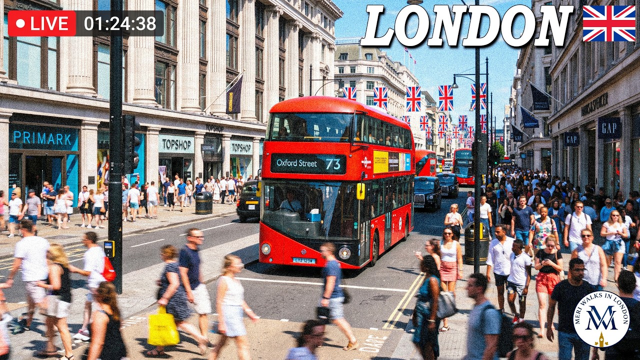🔴🇬🇧 LIVE LONDON WALK 🔥Best Sunny Day Walk at London City Centre | London Streets, Shops & City Life