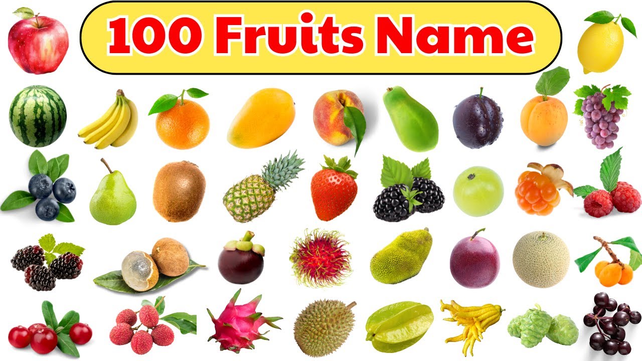 100 Fruits Name in English with Pictures & Pronunciation | Learn Fruit Vocabulary