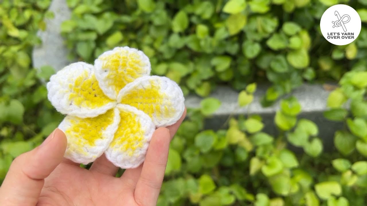 How to Crochet a Plumeria (Frangipani) Flower | Easy Crochet Pattern Tutorial