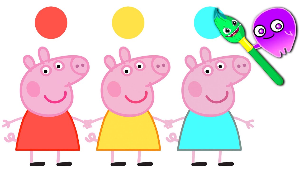Learn Magic Colors and Numbers with Peppa Pig! Groovy The Martian educational cartoons for children