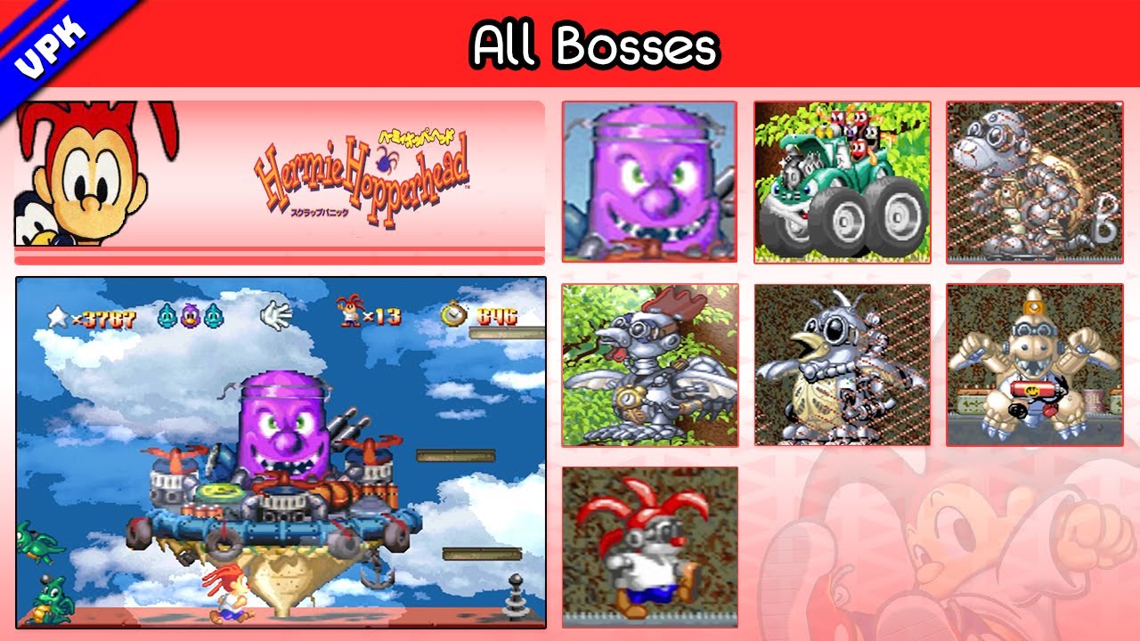 Hermie Hopperhead: Scrap Panic [PS1] - All Bosses With Cutscenes (No Damage)