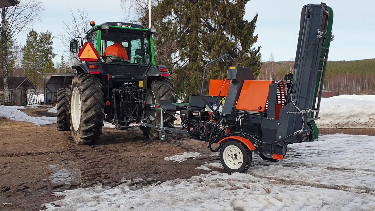 Robota klapikone kuljetuskuntoon ja rantteelle -economy firewood processor