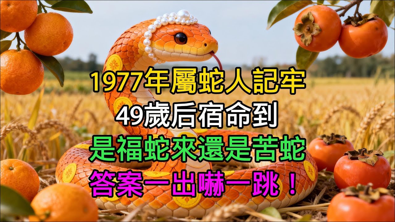 1977年屬蛇人記牢，49歲後宿命到，是福蛇來還是苦蛇，答案一出嚇一跳！#1977年屬蛇 #屬蛇運勢 #生肖蛇運勢 #生肖蛇 #丁巳蛇 #晚年運勢 #偏財運 #轉運 #2026馬年屬蛇運勢 #招財