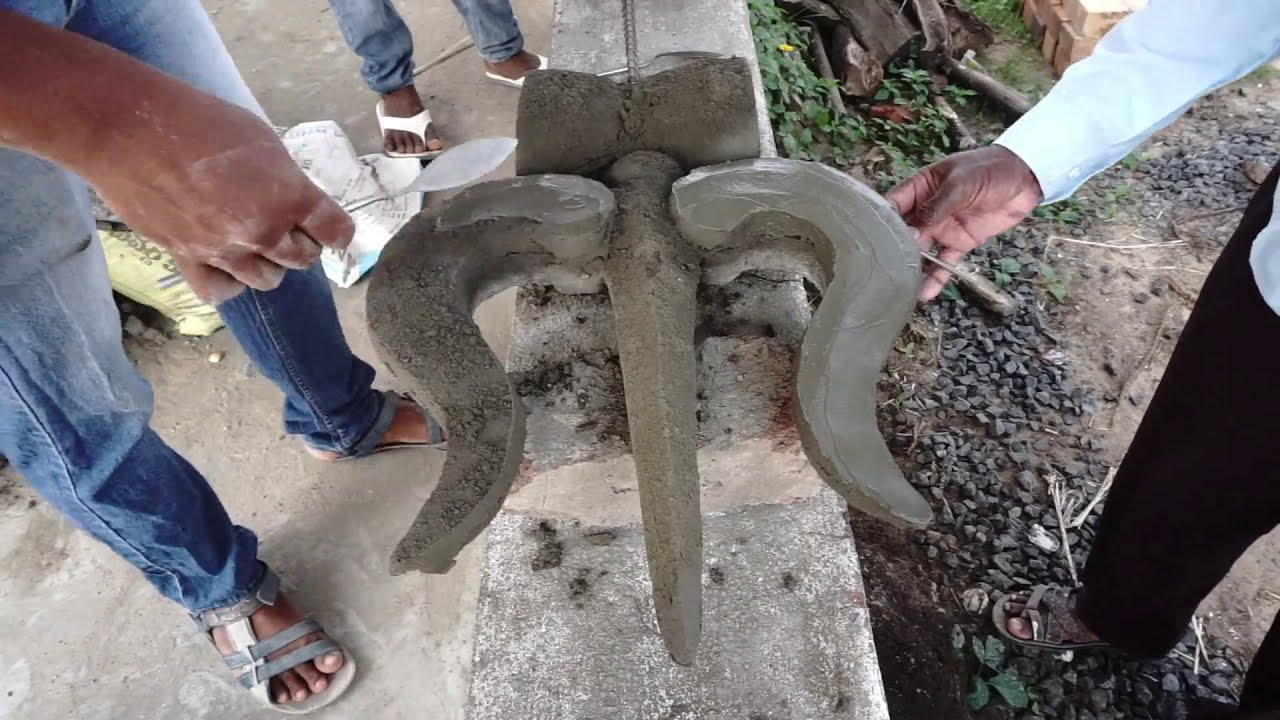 Trishulam making in cement, traditional sculptures, statue designs