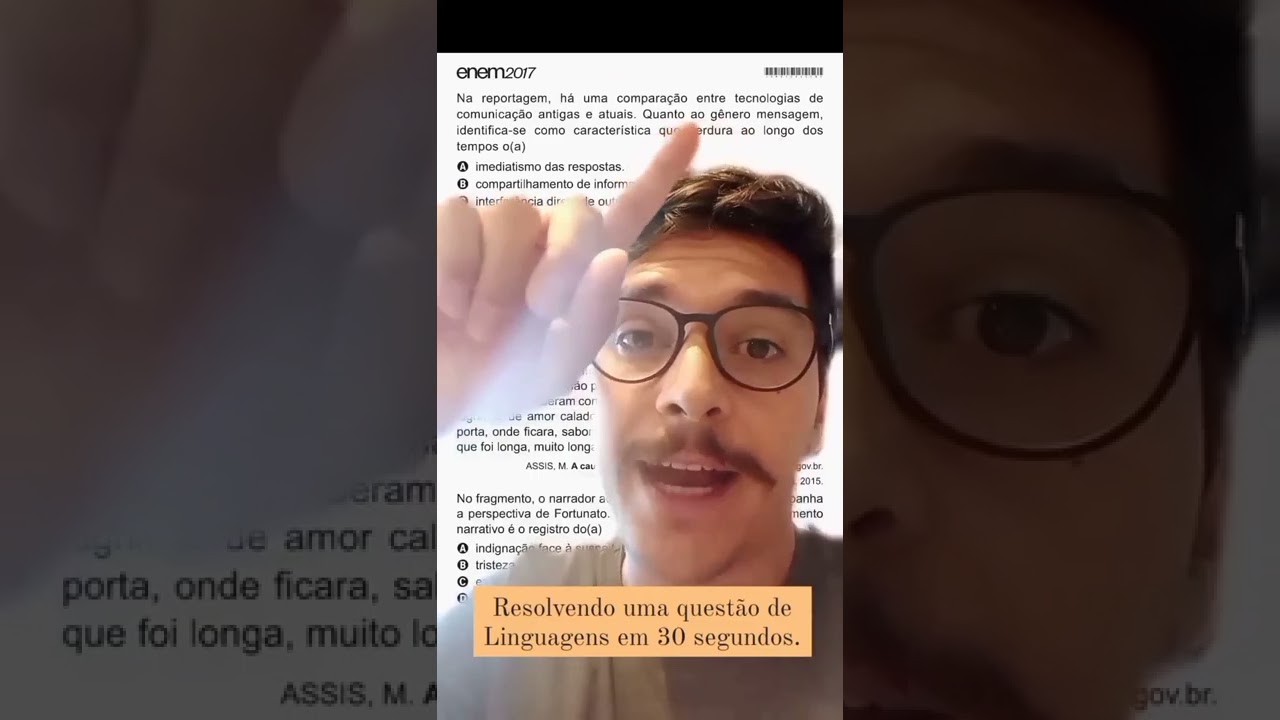 Resolvendo quest&atilde;o de Linguagens em 30 segundos - Prof. Felipe Pereira - ENEM