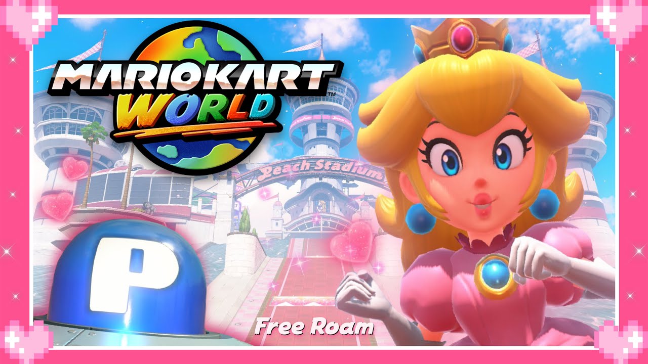 💗 Mario Kart World (All Peach Stadium P-Switch) Peach Gameplay 💗
