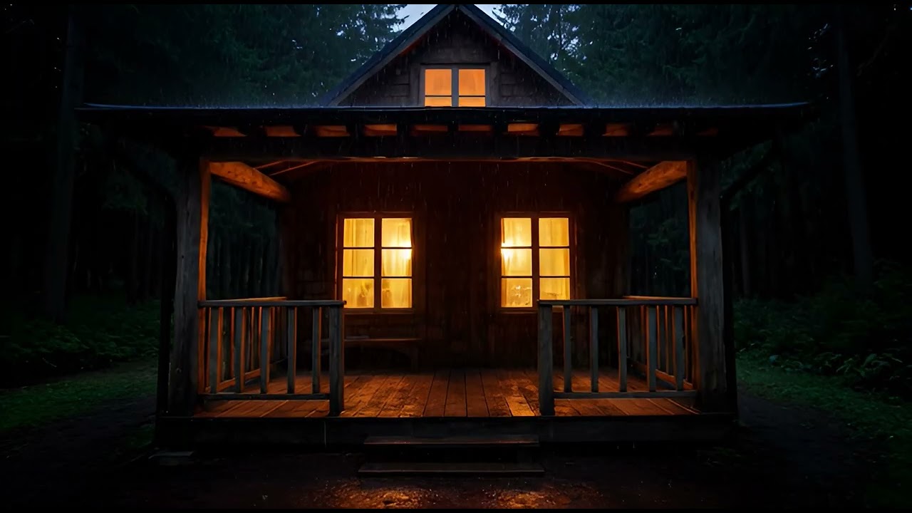 Cozy Night in a Rainy Cabin 🌙 Sleep Fast Tonight