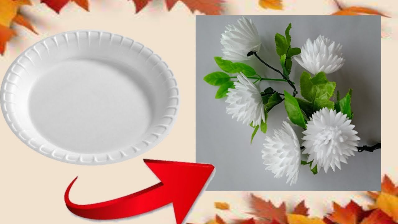 Home decorating flowers from Disposable plate / DIY Thermocol flower /  Home Décor  Ideas