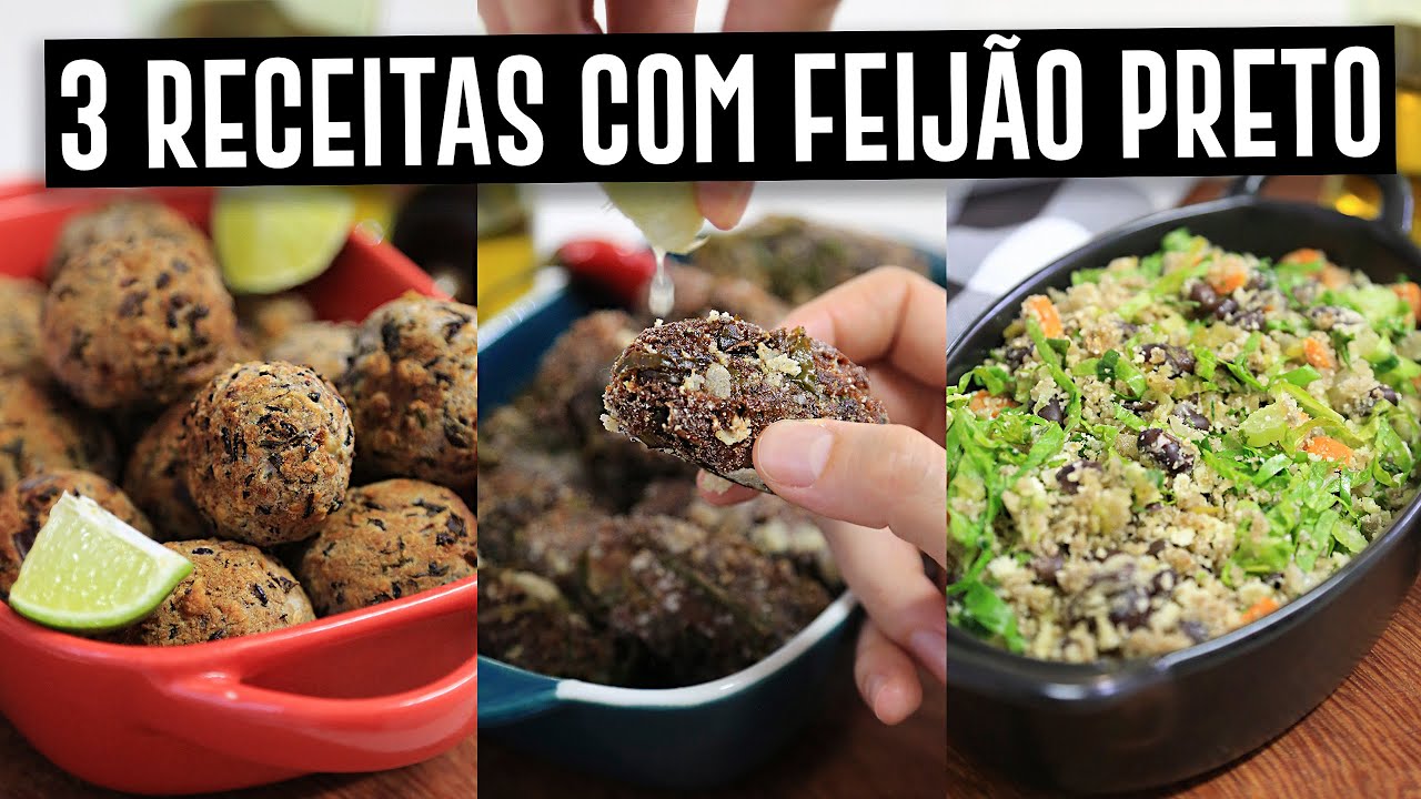 3 RECEITAS INCRÍVEIS COM FEIJÃO PRETO: ALMÔNDEGA, CROQUETE E TROPEIRO | 3 EM 1 | TNM Vegg