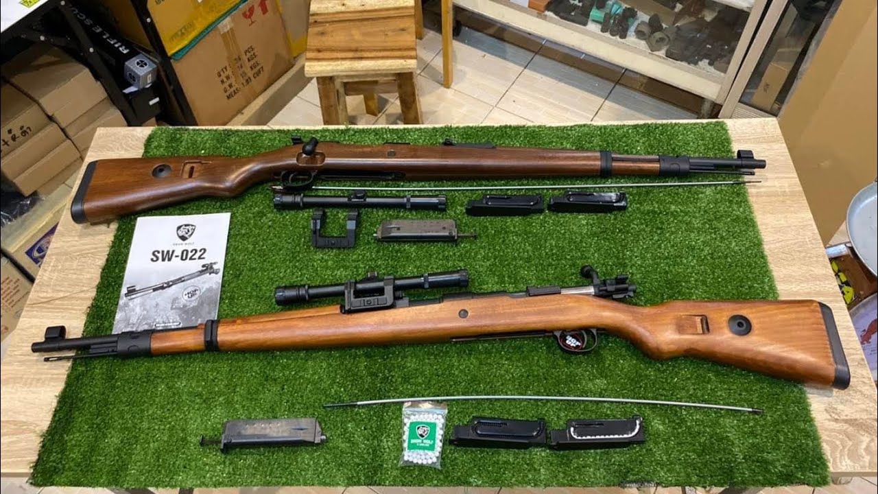 ทดสอบ Kar98 SNOW WOLF ปืนระบบอัดลมชักยิงทีละนัดรุ่น SW022A(พาสติกลายไม้) และ SW022W (ไม้แท้ๆ)