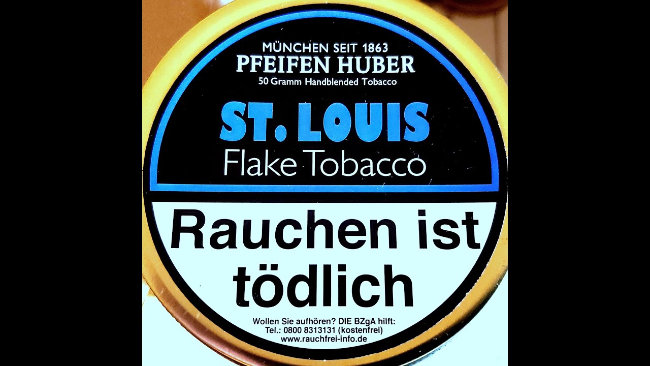 🇩🇪🇺🇸 Pfeife rauchen  |  Pfeifen Huber »St. Louis Flake« Pipe Tobacco  |  Pfeifentabak | Pipe Smoking