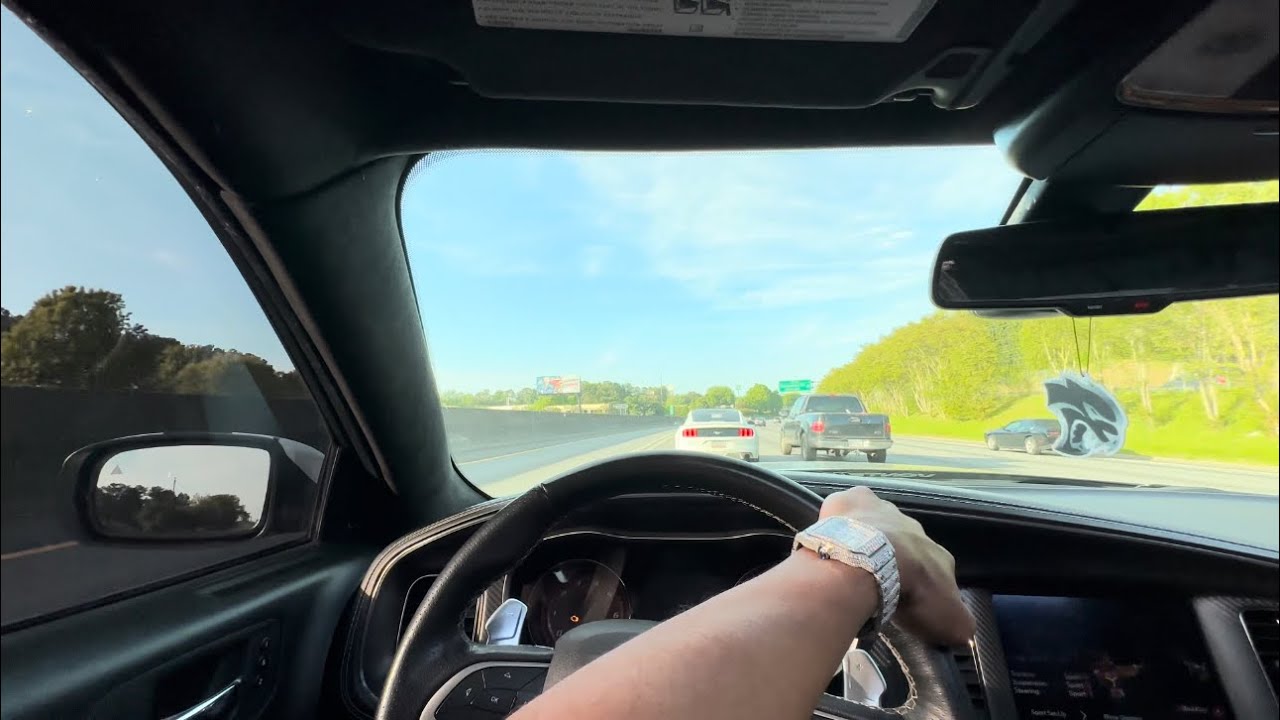 CHASED DOWN A V6 MUSTANG IN MY HELLCAT… POV DRIVE 😈