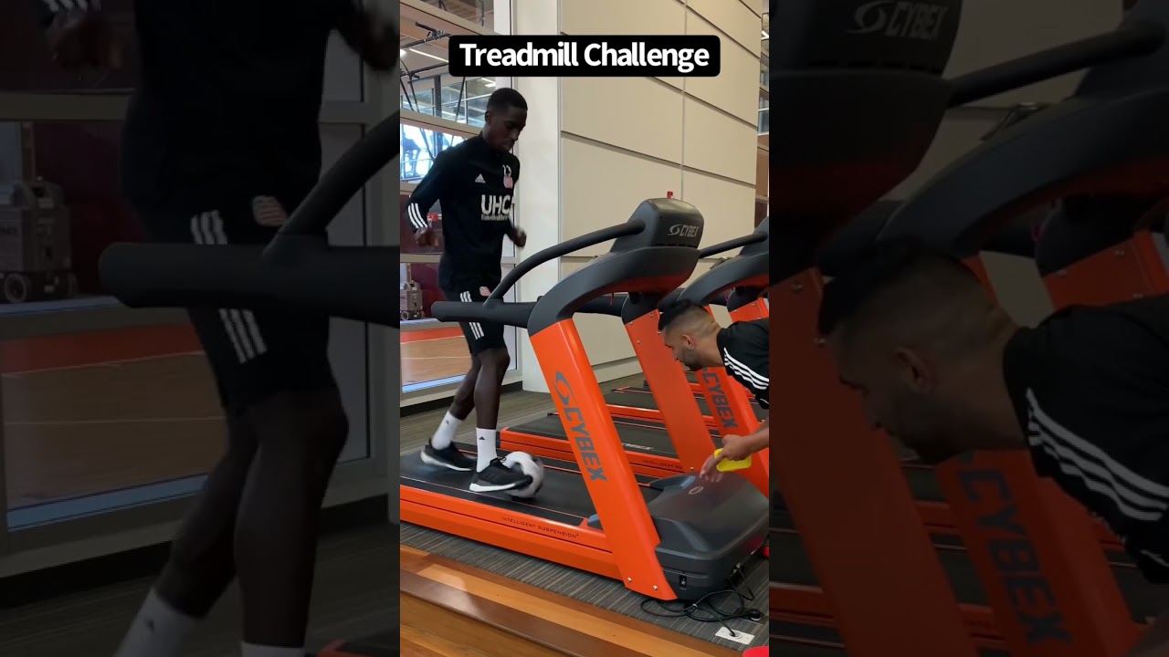 Dribbling on a treadmill is harder than it looks