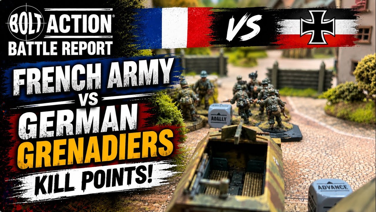 French Army vs German Grenadiers: Kill Points Bolt Action Battle Report, Warlord Games WW2 France