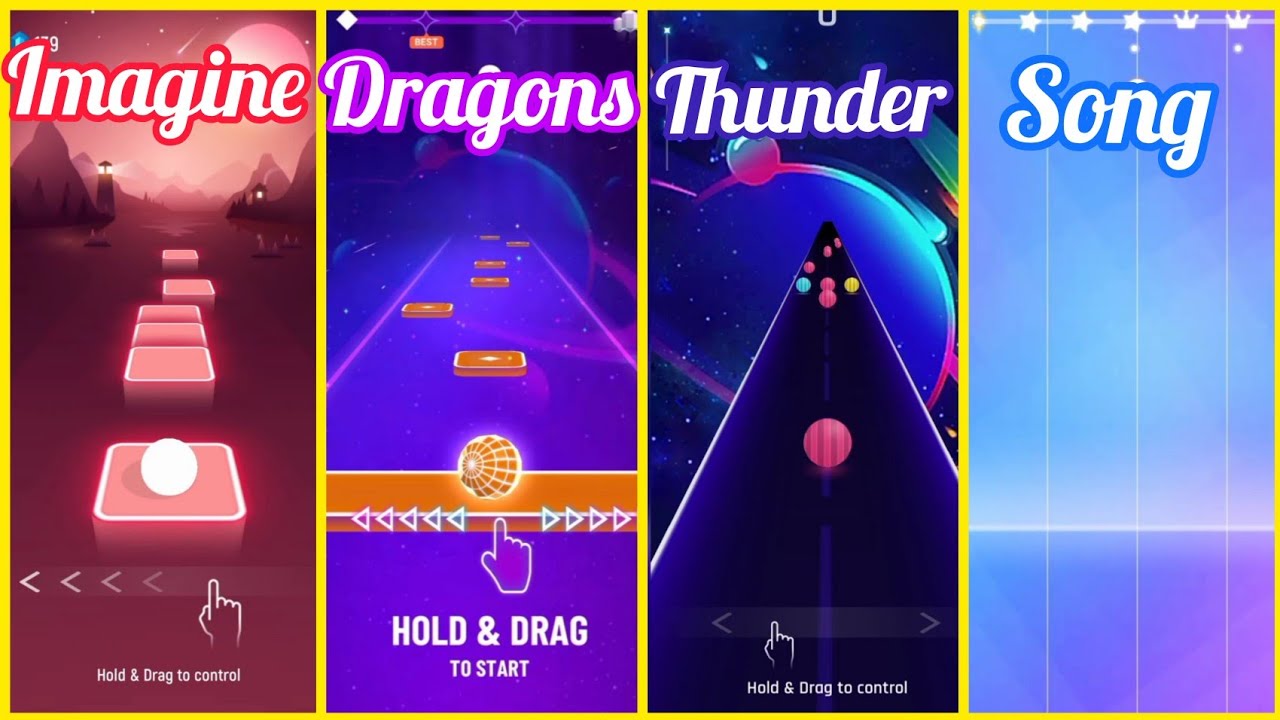 Thunder : Tiles hop Vs colour hop Vs Dancing road Vs magic Tiles || Imagine dragons || Cenzo Play