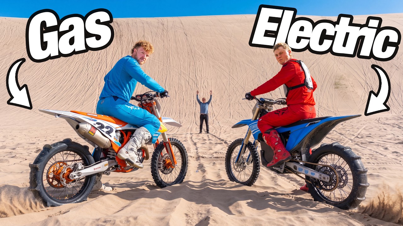 Gas vs Electric Dirt Bikes on America's STEEPEST Sand Dunes