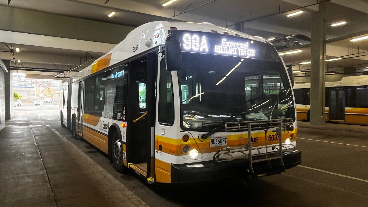 TheBus Honolulu Bus 6037 Route 98A Express! MILILANI PARK & RIDE & MILILANI TC (Part 1)