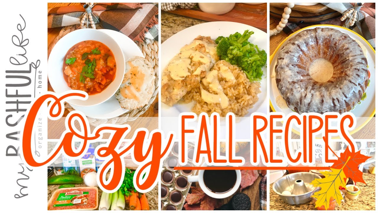 COZY FALL RECIPES Cider Doughnut Cake Ritz Chicken Italian White Bean Soup