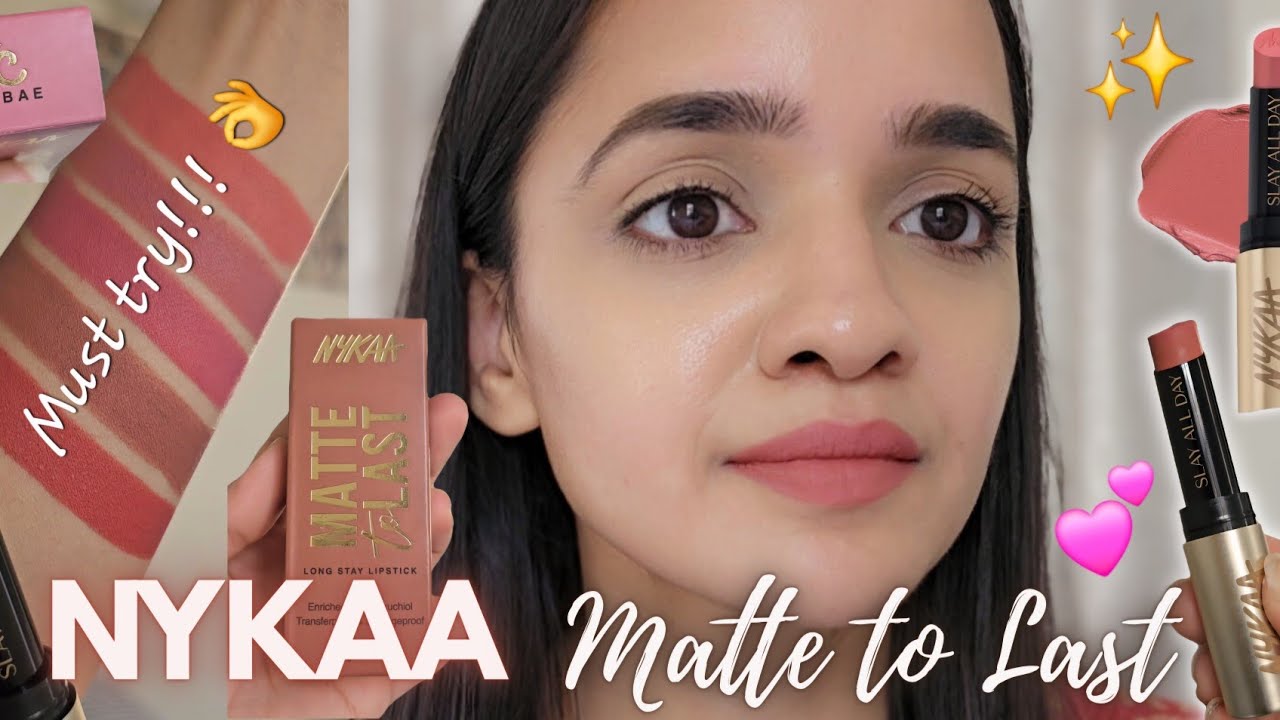 NYKAA Matte to Last Bullet Lipstick Swatches + Review 💗✨️ | i had to Buy MORE shades! 👌💕😍