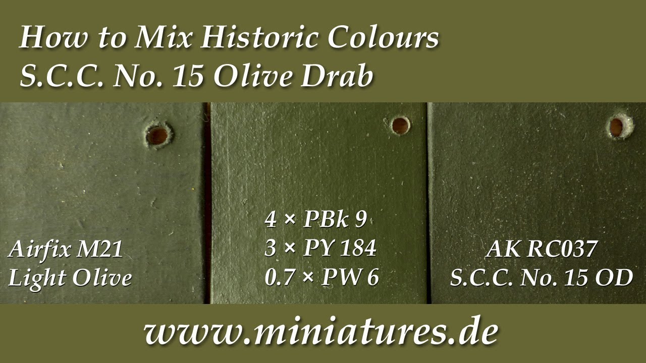 How to Mix Historic Colours: S.C.C. No. 15 Olive Drab