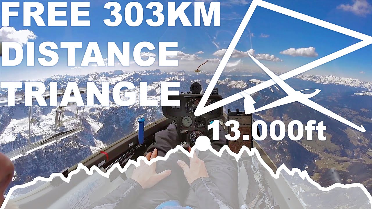My first 303km triangle task in a glider [sub] 4 hours video above the Dolomites