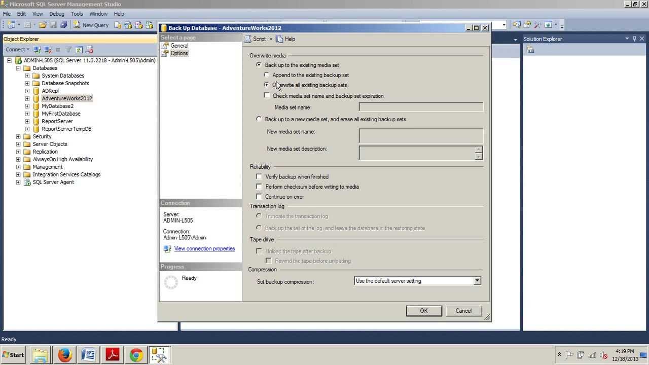 SQL Server tutorial 76: How to perform a full database backup.