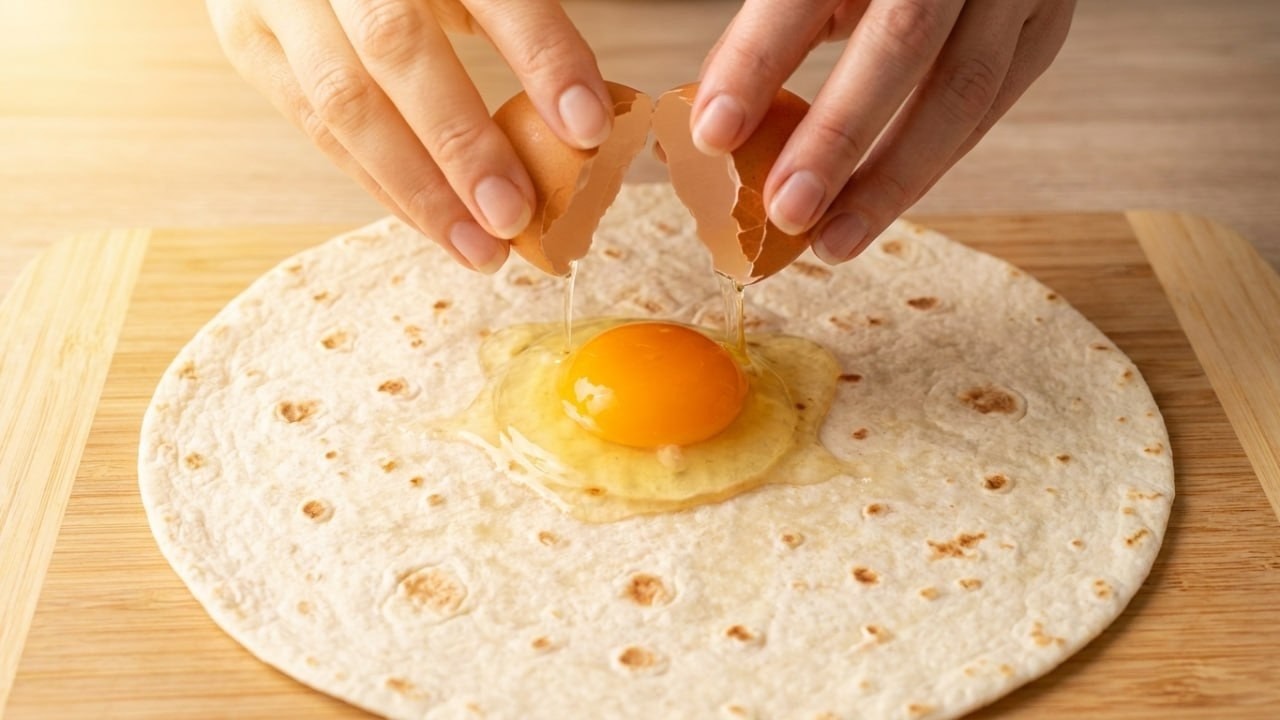 Besser als Pizza!Wenn Sie eine Tortilla, ist es schnell und einfach, das Gericht zuzubereiten.