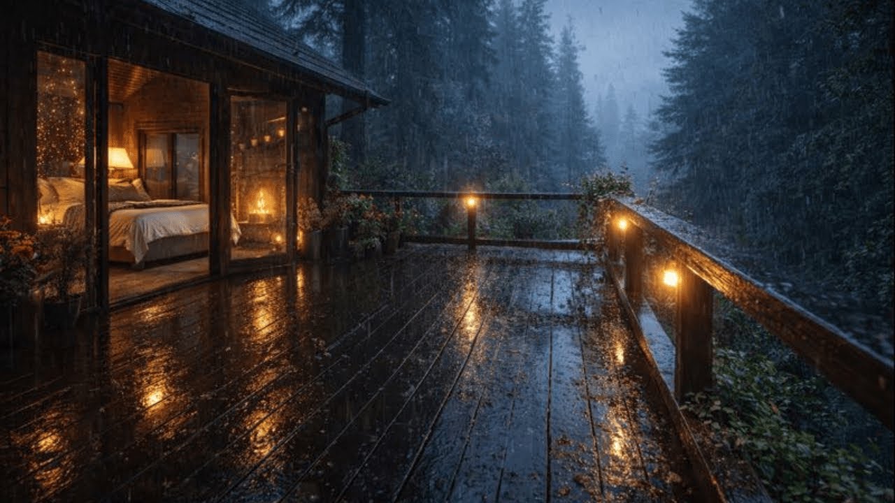 Rain Sounds on a Cozy Cabin Deck 🌧️ Relax, Sleep Deeply, Focus, or Simply Unwind