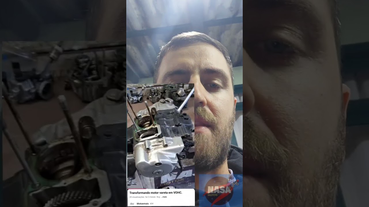 Montagem motor vareta com a parte de cima ohc 