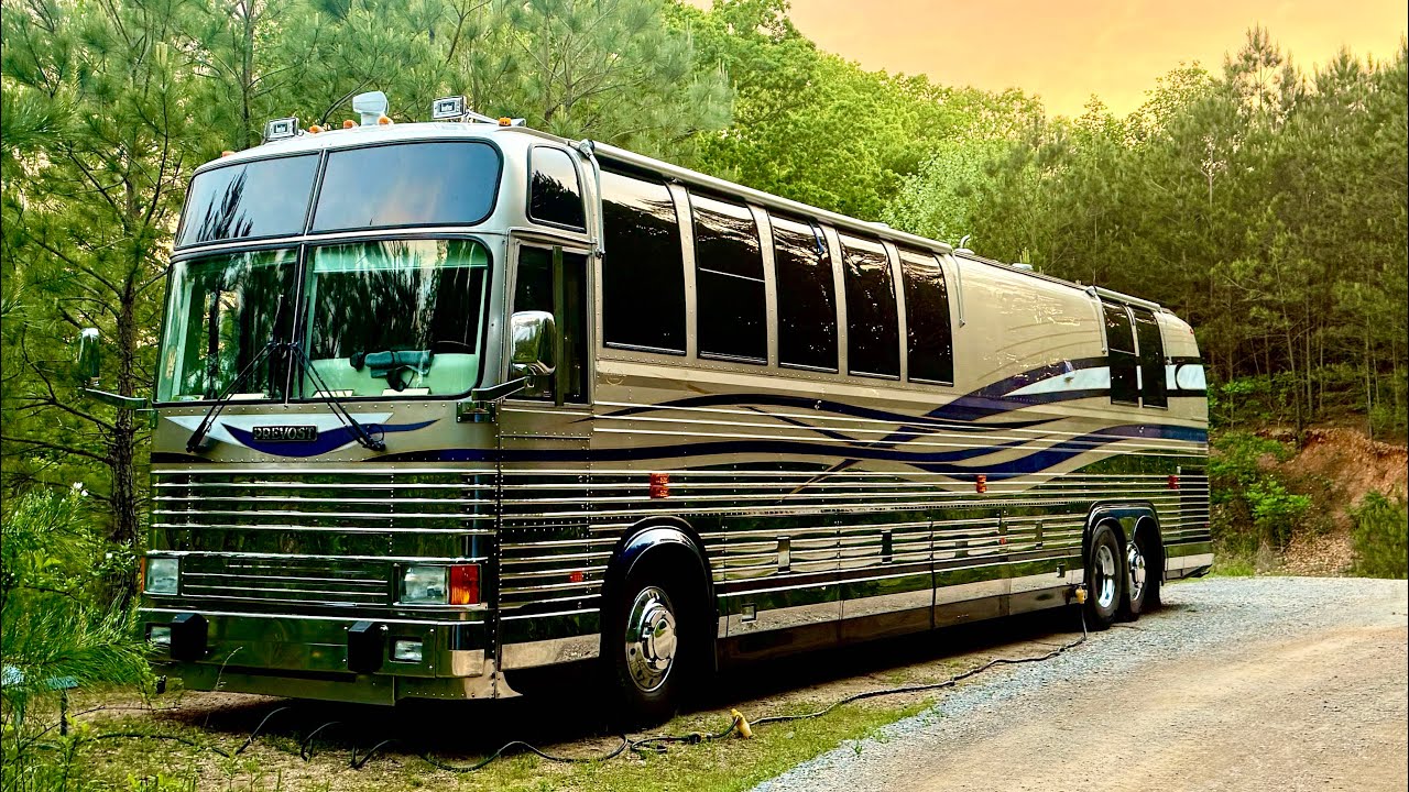 Prevost bus house battery upgrade to Lithium LiFePO4 test drive near accident. Big brake improvement